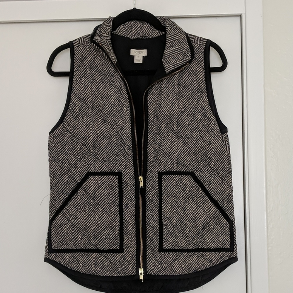 J Crew Herringbone Puffer Vest XS/S